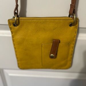 Shiraleah Yellow Crossbody with Brown Trim